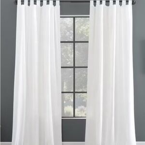 White Tab Top Curtains - 2 Panels